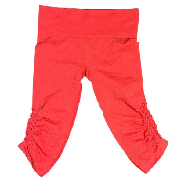 Lululemon Athletica Yoga Pants High Rise Crop Orange Size 8 - Picture 1 of 11